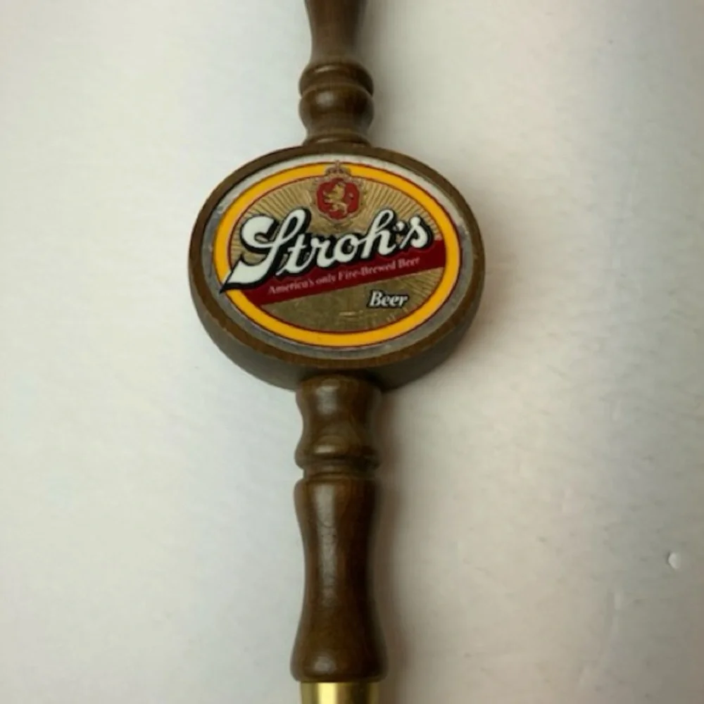 Strohs Beer Tap Handle Wood 12 Inches Vintage Rare